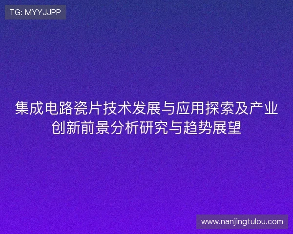 集成电路瓷片技术发展与应用探索及产业创新前景分析研究与趋势展望 集成电路瓷片技术发展与应用探索及产业创新前景分析研究与趋势展望